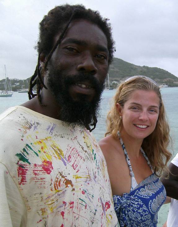 Novos amigos em Happy Island, em frente à Union Island, no sul São Vicente e Granadinas, no Caribe